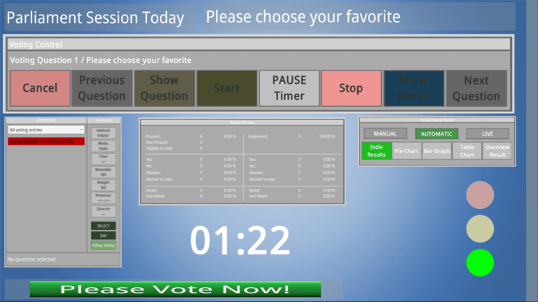 Manage voting in live mode