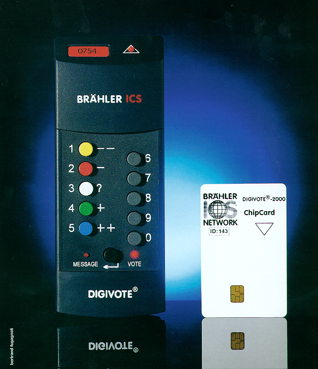 Remote control with colored buttons