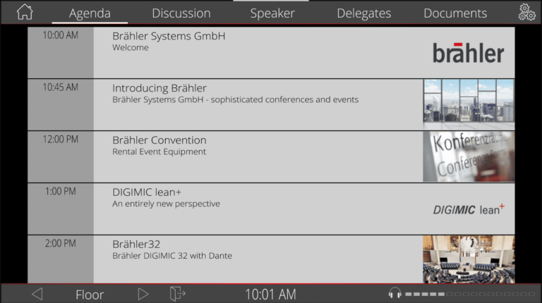 Screenshot Delegate-App: Agenda-Tagesablauf