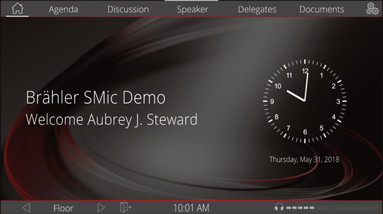 Screenshot Delegate-App: Startbildschirm